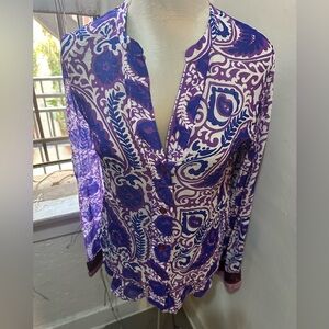 Zara Purple and White Floral Top